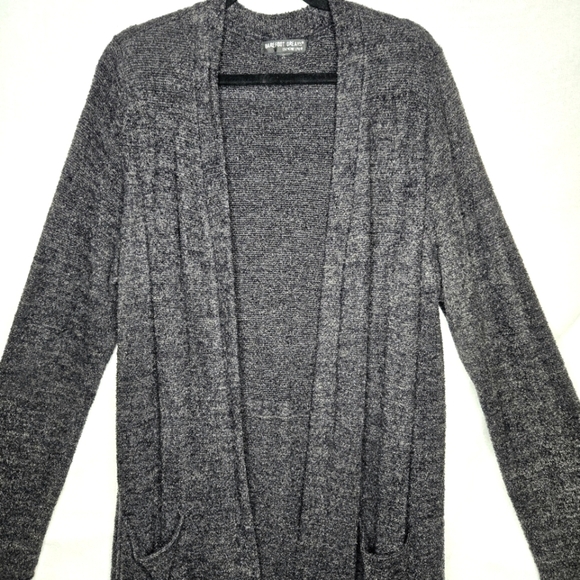 Barefoot Dreams Cozychic lite cardigan sweater.  Carbon/gray XL - Picture 4 of 14